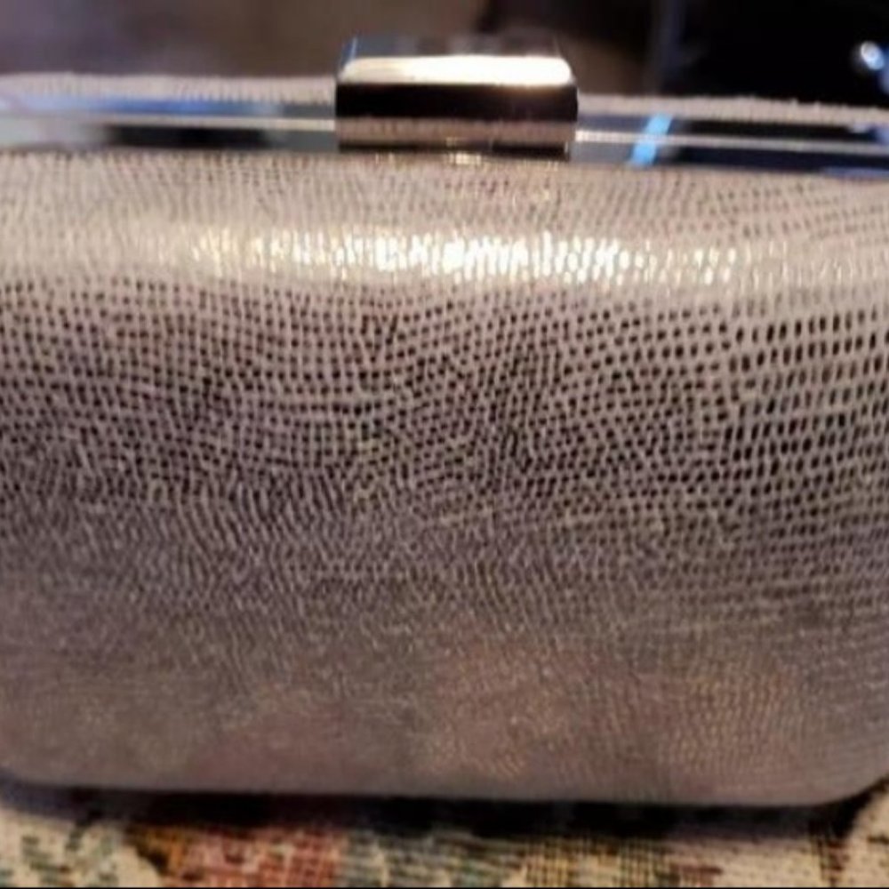 Goldtone Cloth Metallic Evening Clutch
